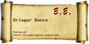 Brieger Bence névjegykártya