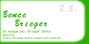 bence brieger business card